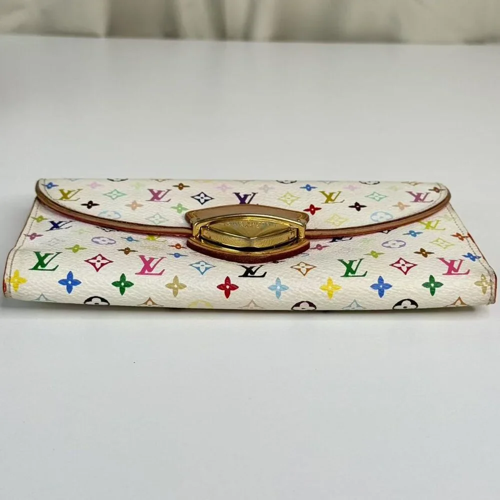 Louis Vuitton White Multicolor Wallet with Colorful Monogram Design